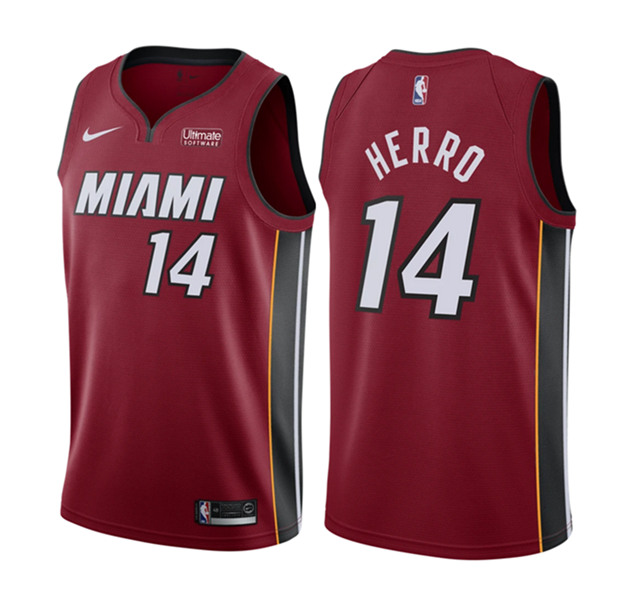 Men's Miami Heat #14 Tyler Herro Red Statement Edition Swingman Stitched Jersey